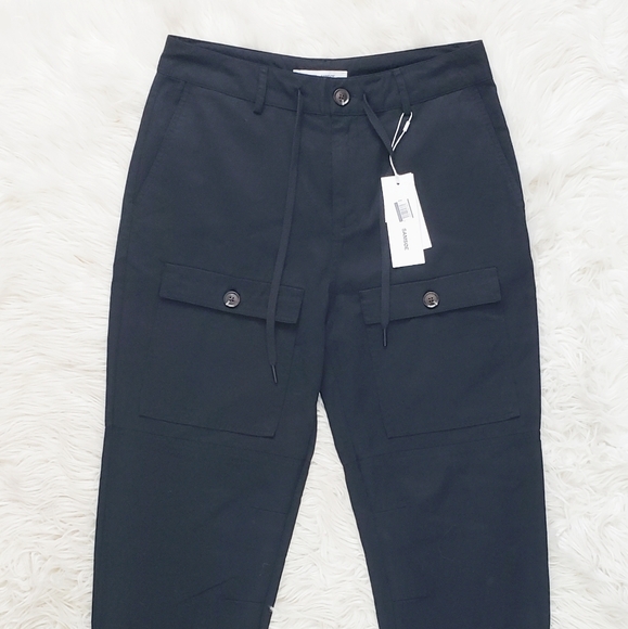 NEW Samsoe & Samsoe Sukari Tie Waist Black Trouser - Picture 3 of 7